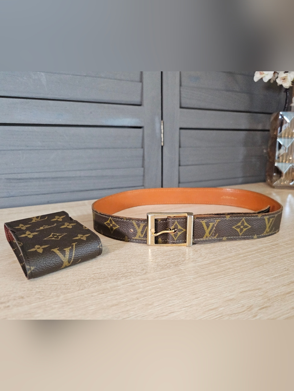 Authentic Vintage LOUIS VUITTON Monogram Belt With Utility Pouch - Picture 3 of 8